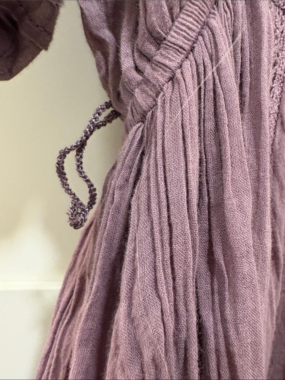 Free People Dusty Mauve Lavender Boho Button-Front Dress - Picture 4 of 4